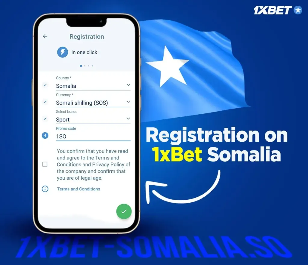 Logging into 1xBet in Somalia is a simple follow-up to registration.